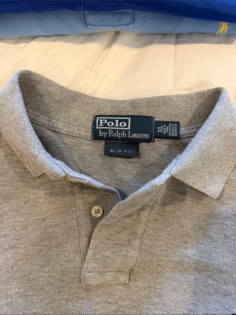 Ralph Lauren Men’s Light Gray Polo with Navy Pony